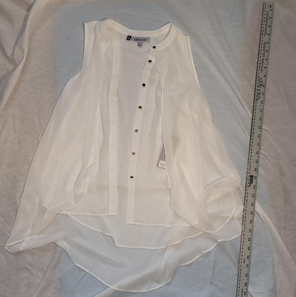 Jennifer Lopez White Sleeveless Top, Size Petite Medium - Picture 3 of 3
